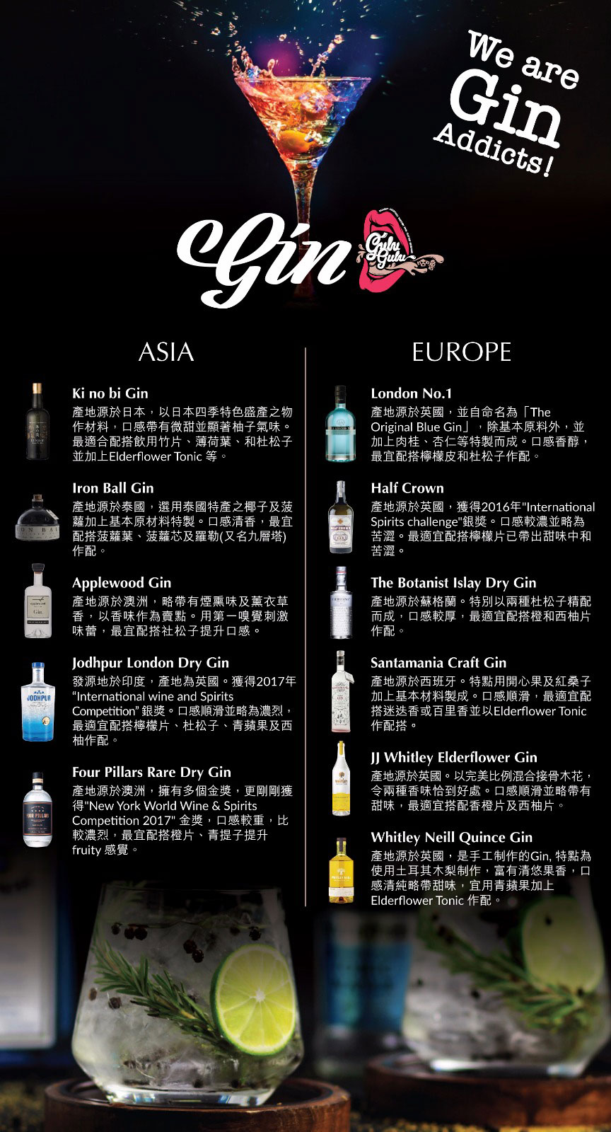 Gin Menu